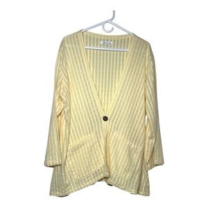 Yasuko Kurisaka One Button Oversized Handwoven Cotton Jacket Cardigan Size OS‎